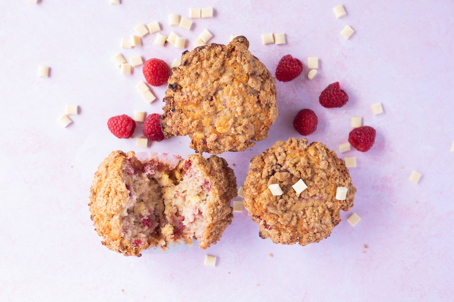 Raspberry White Chocolate Muffins 🧁✨